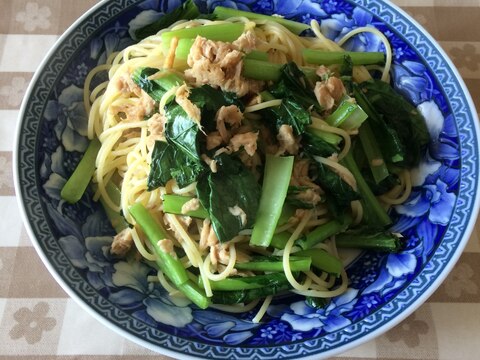 シーチキンと小松菜のかんたんパスタ